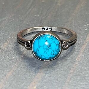 925 Sterling Silver Turquoise Stone Ring